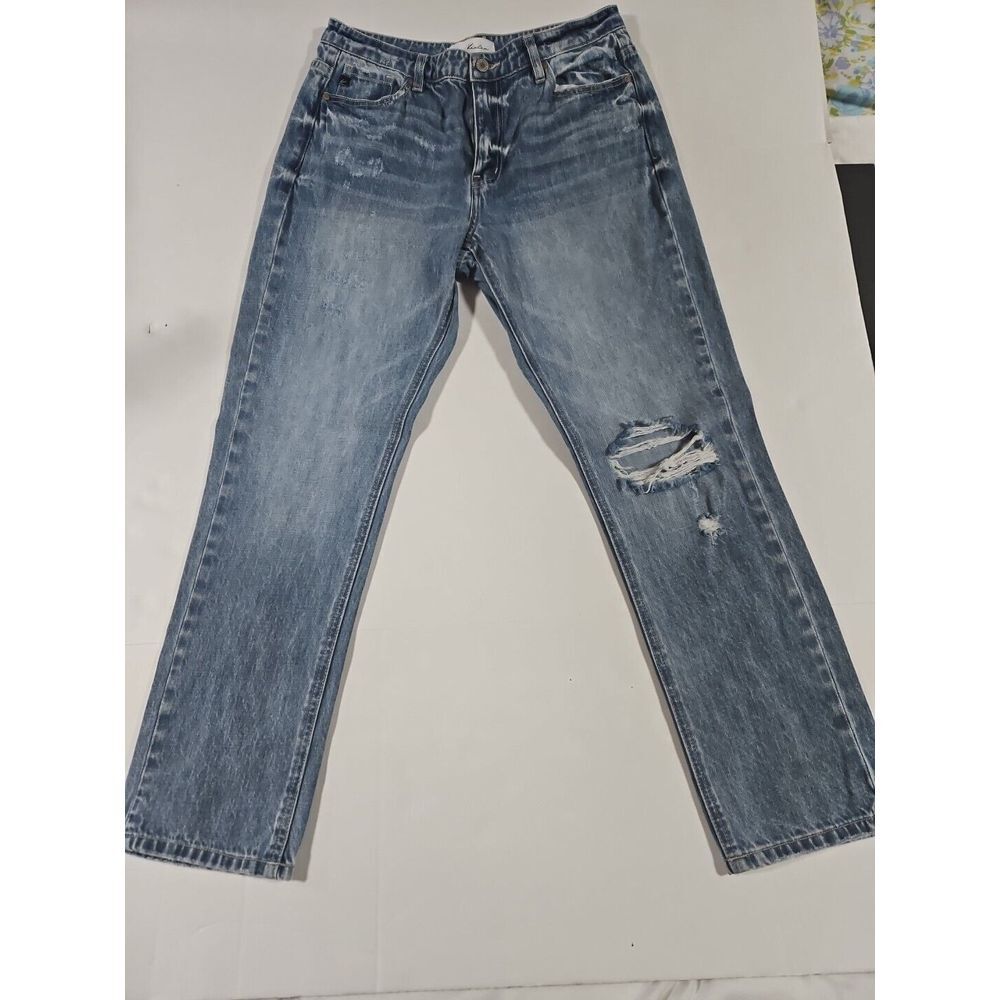 KanCan Straight Leg Distressed Light Blue Jeans